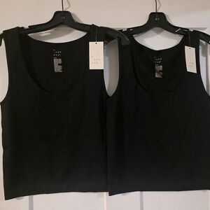 a new day Black Scoop Neck Tank Top - Set of 2